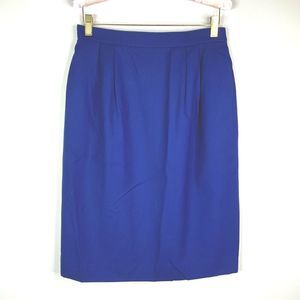TALBOTS Vintage Skirt Womens Size 12 Blue Wool  Made in USA 90's Lined